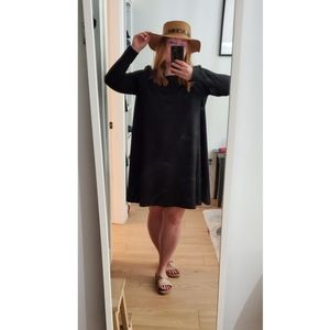 Long sleeved black swing dress